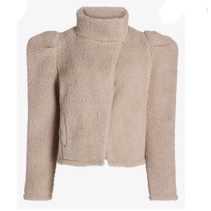 Express Cozy Puff Sleeve Sherpa Jacket